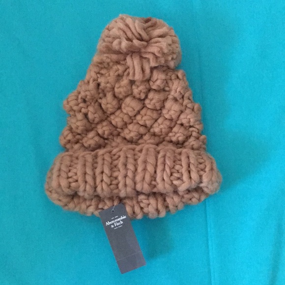 Abercrombie & Fitch Accessories - Abercrombie and Fitch Pom Beanie, Brown, NEW